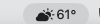 The menu bar item: a sky icon and the outdoor temperature